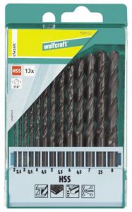Набор спиральных сверл по металлу HSS-R (19 шт.) WOLFCRAFT 7528000 ― WOLFCRAFT STOCK